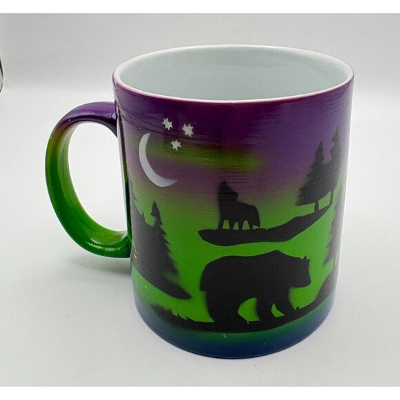 Joseph Oregon Wildlife Silhouettes Coffee Mug Cup Forest Night Scenes - Picture 2 of 8